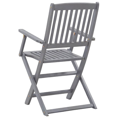 Outdoor Chair | Set of 6 | Grey | Solid Acacia wood | Standard | Foldable