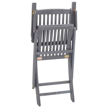 Outdoor Chair | Set of 6 | Grey | Solid Acacia wood | Standard | Foldable