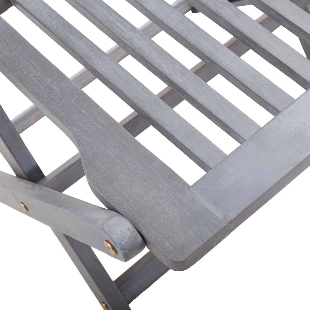 Outdoor Chair | Set of 6 | Grey | Solid Acacia Wood | Medium | Foldable