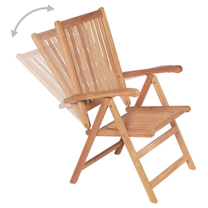 Reclining Patio Chairs 4 pcs Solid Teak Wood