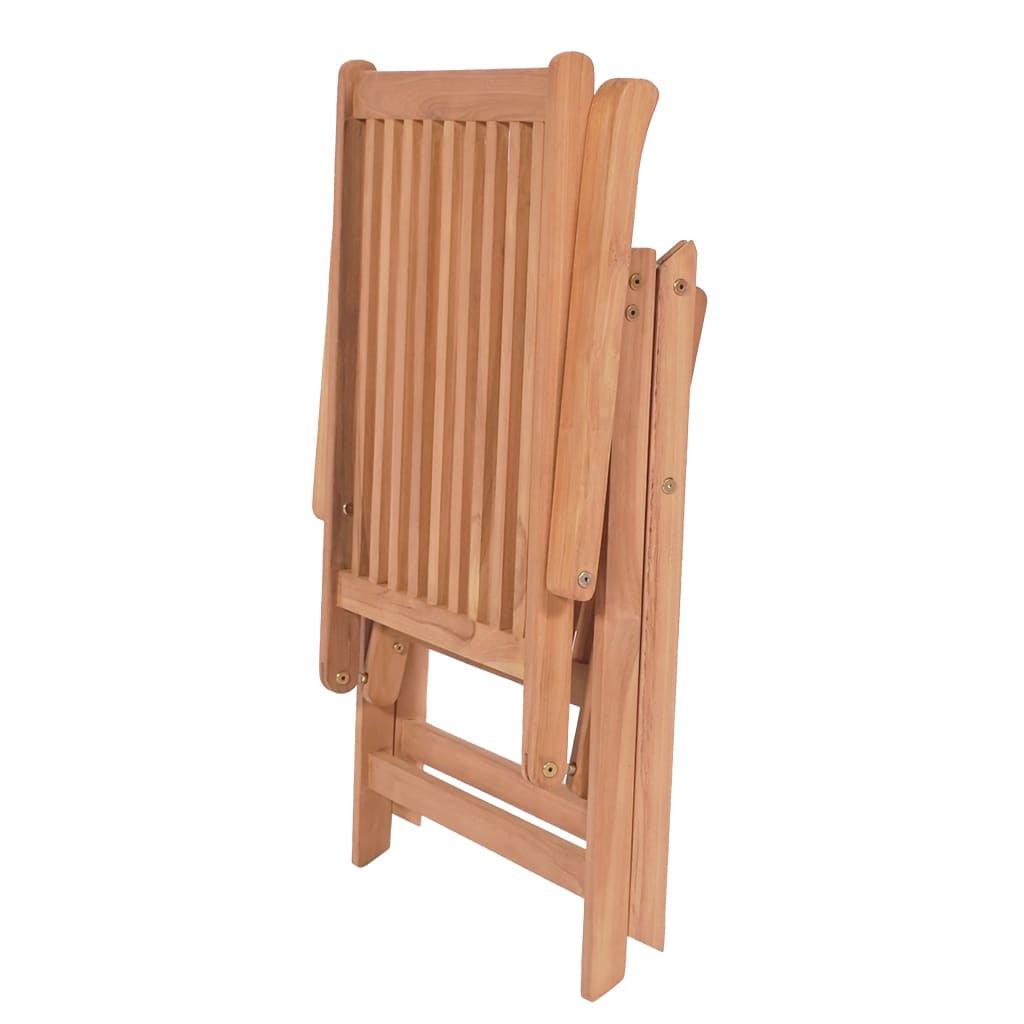 Reclining Patio Chairs 4 pcs Solid Teak Wood