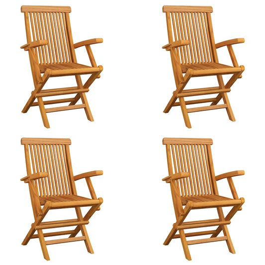 Folding Chairs 4 pcs Solid Teak Wood