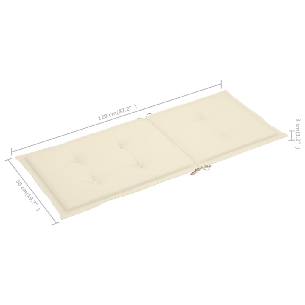 Patio Chairs 4 pcs with Cream Cushions Solid Teak Wood