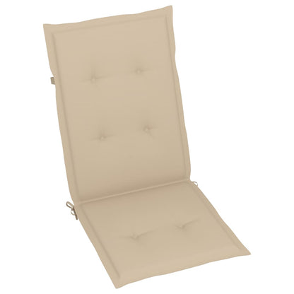 Patio Chairs 4 pcs with Beige Cushions Solid Teak Wood