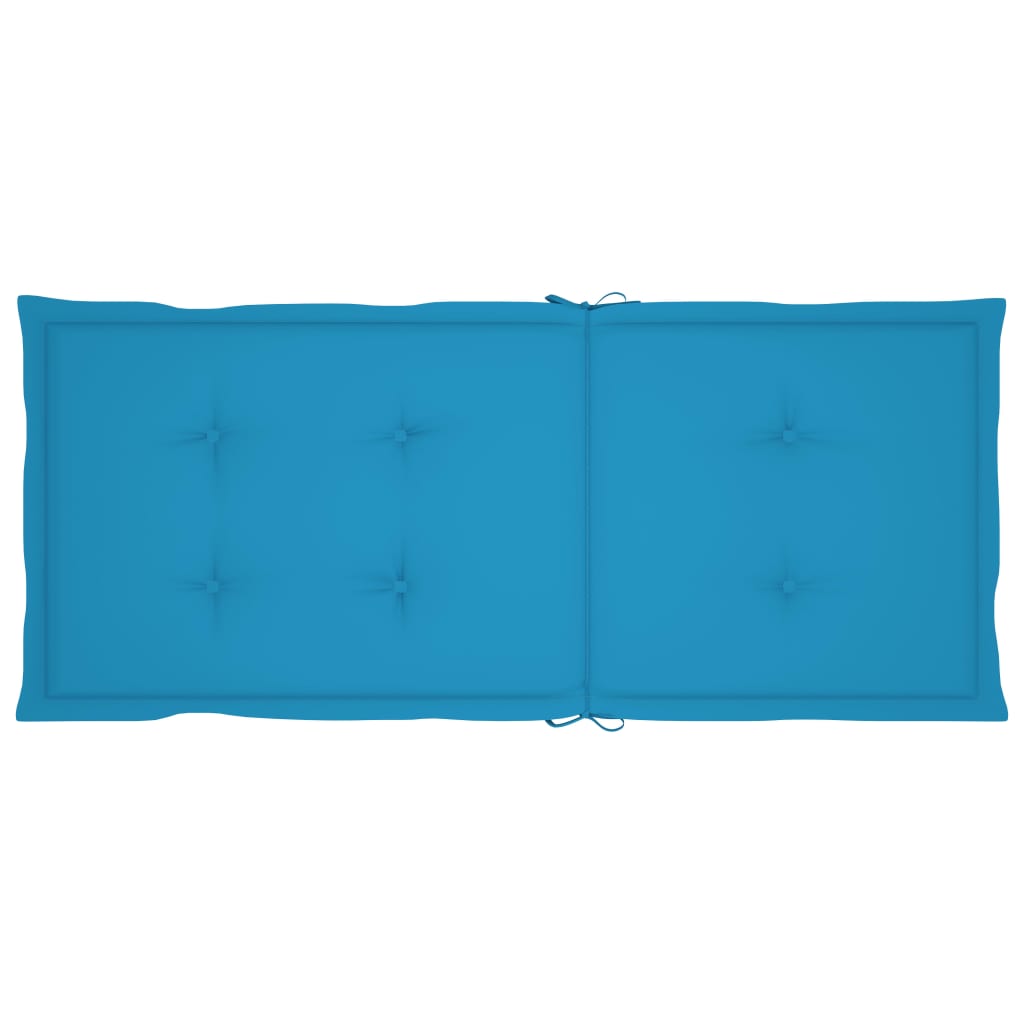 Patio Chairs 4 pcs with Blue Cushions Solid Teak Wood