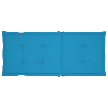 Patio Chairs 4 pcs with Blue Cushions Solid Teak Wood