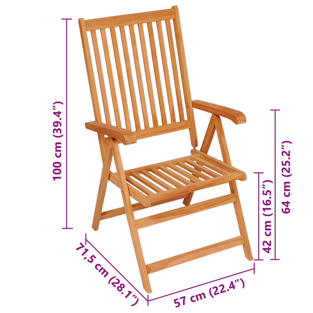 Patio Chairs 4 pcs with Red Cushions Solid Teak Wood