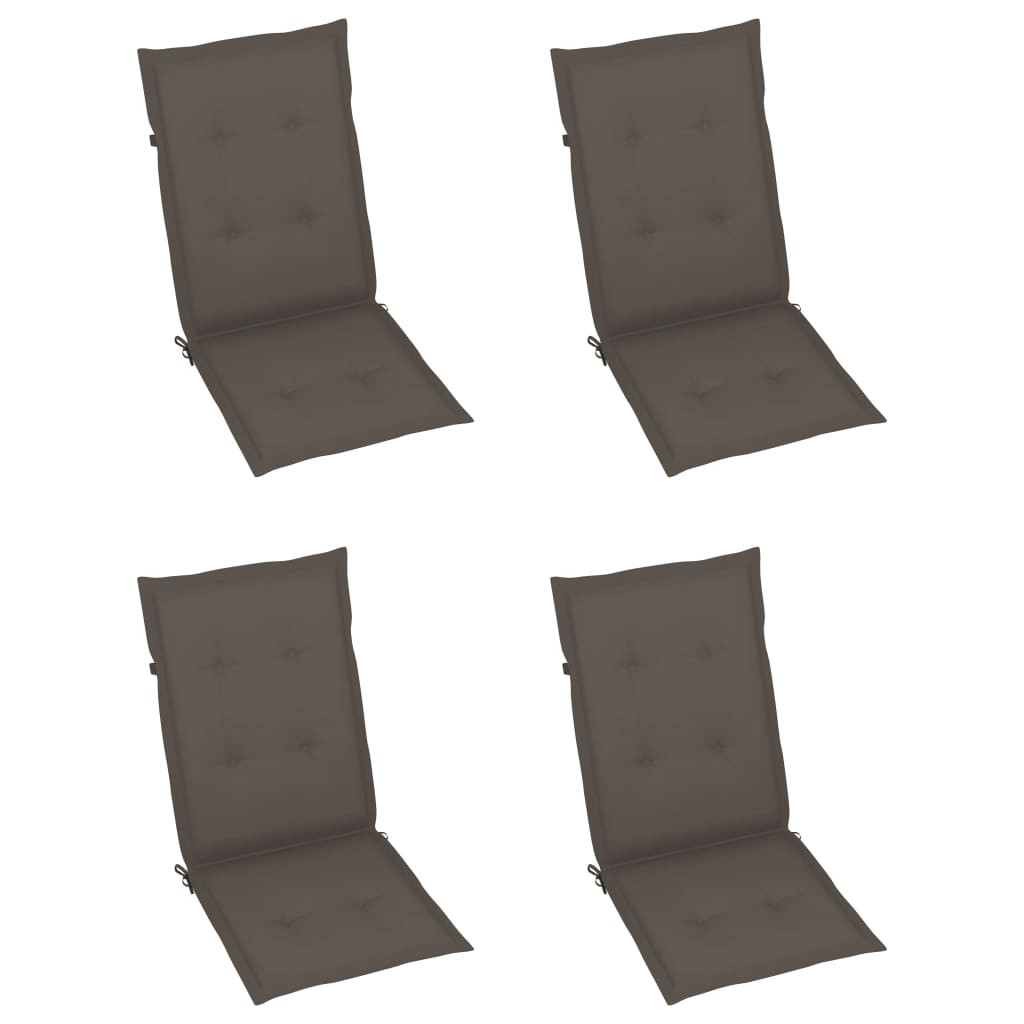 Patio Chairs 4 pcs with Taupe Cushions Solid Teak Wood