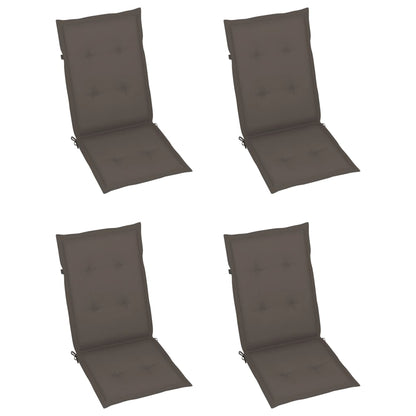 Patio Chairs 4 pcs with Taupe Cushions Solid Teak Wood