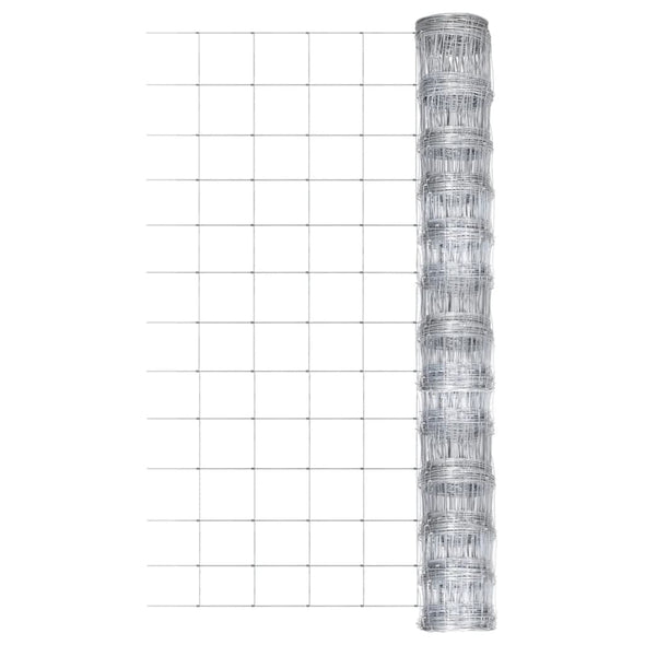 Garden Fence Galvanised Steel 50x1.25 m Silver