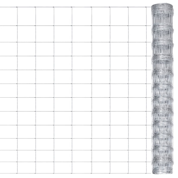 Garden Fence Galvanised Steel 50x1.25 m Silver