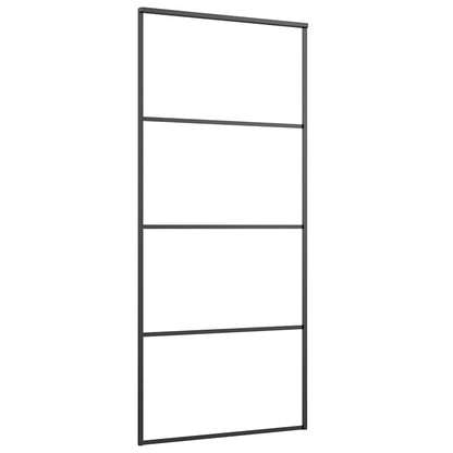 Sliding Door Aluminium and ESG Glass 90x205 cm Black