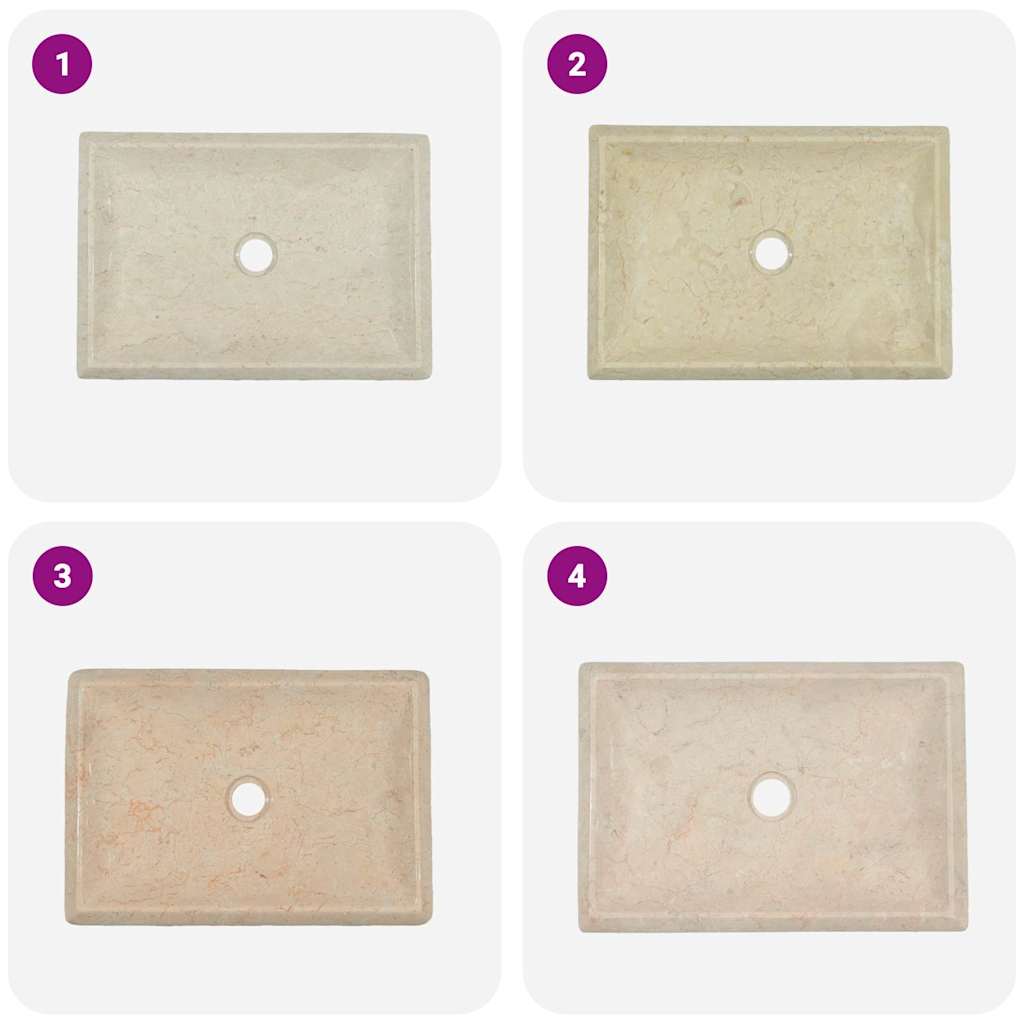 Sink Cream 50x35x10 cm Marble
