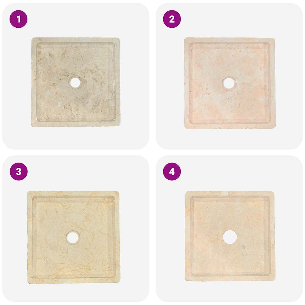 Sink Cream 40x40x10 cm Marble