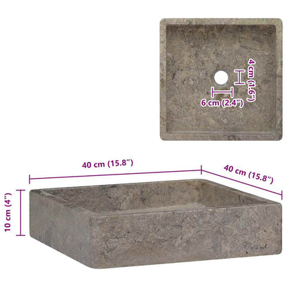 Sink Grey 40x40x10 cm Marble