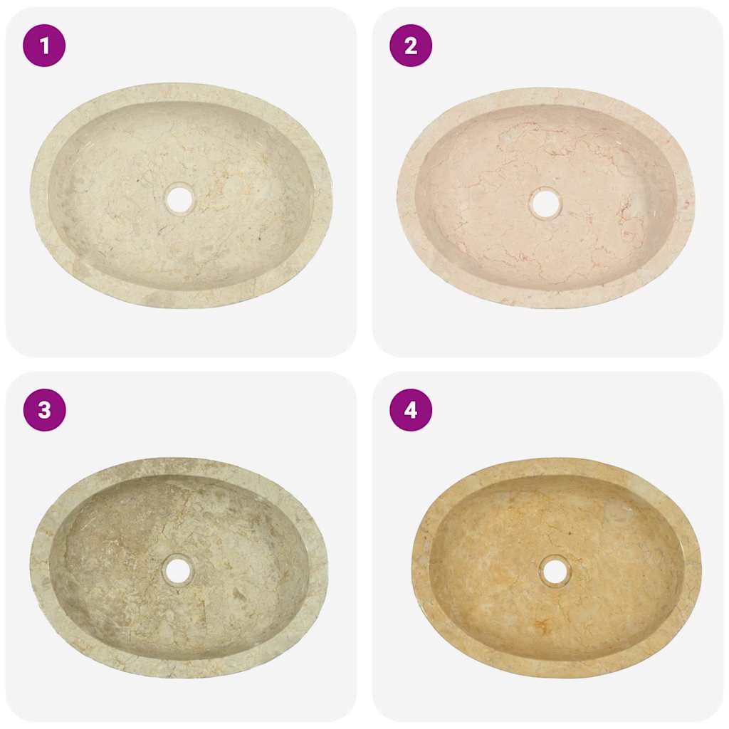 Sink Cream 53x40x15 cm Marble