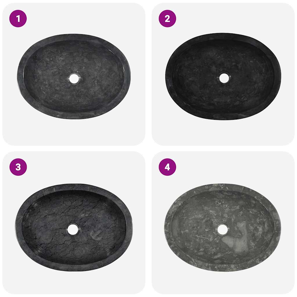 Sink Black 20.9"x15.7"x5.9" Marble