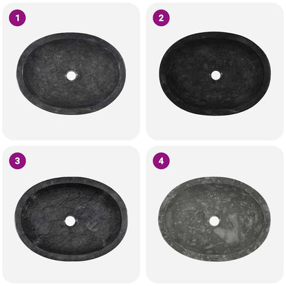 Sink Black 20.9"x15.7"x5.9" Marble