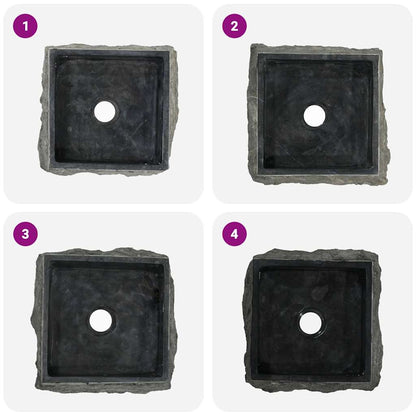 Sink Black 30x30x13 cm Marble
