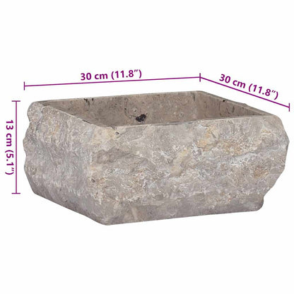 Sink Grey 30x30x13 cm Marble