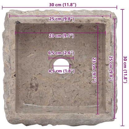 Sink Grey 30x30x13 cm Marble