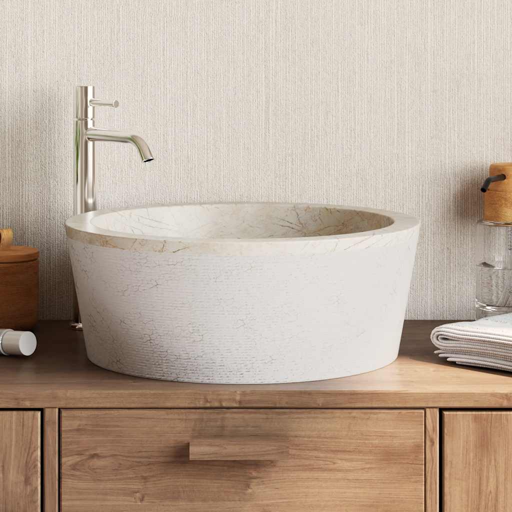 Sink Cream Ø40x15 cm Marble
