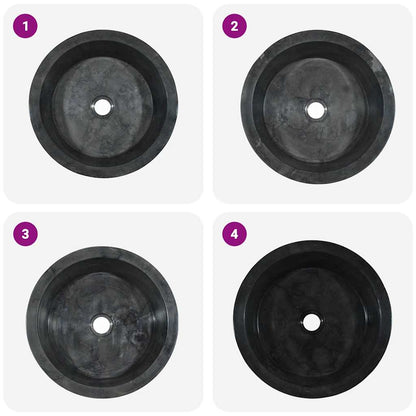 Sink Black Ø40x15 cm Marble
