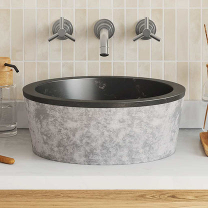 Sink Black Ø40x15 cm Marble