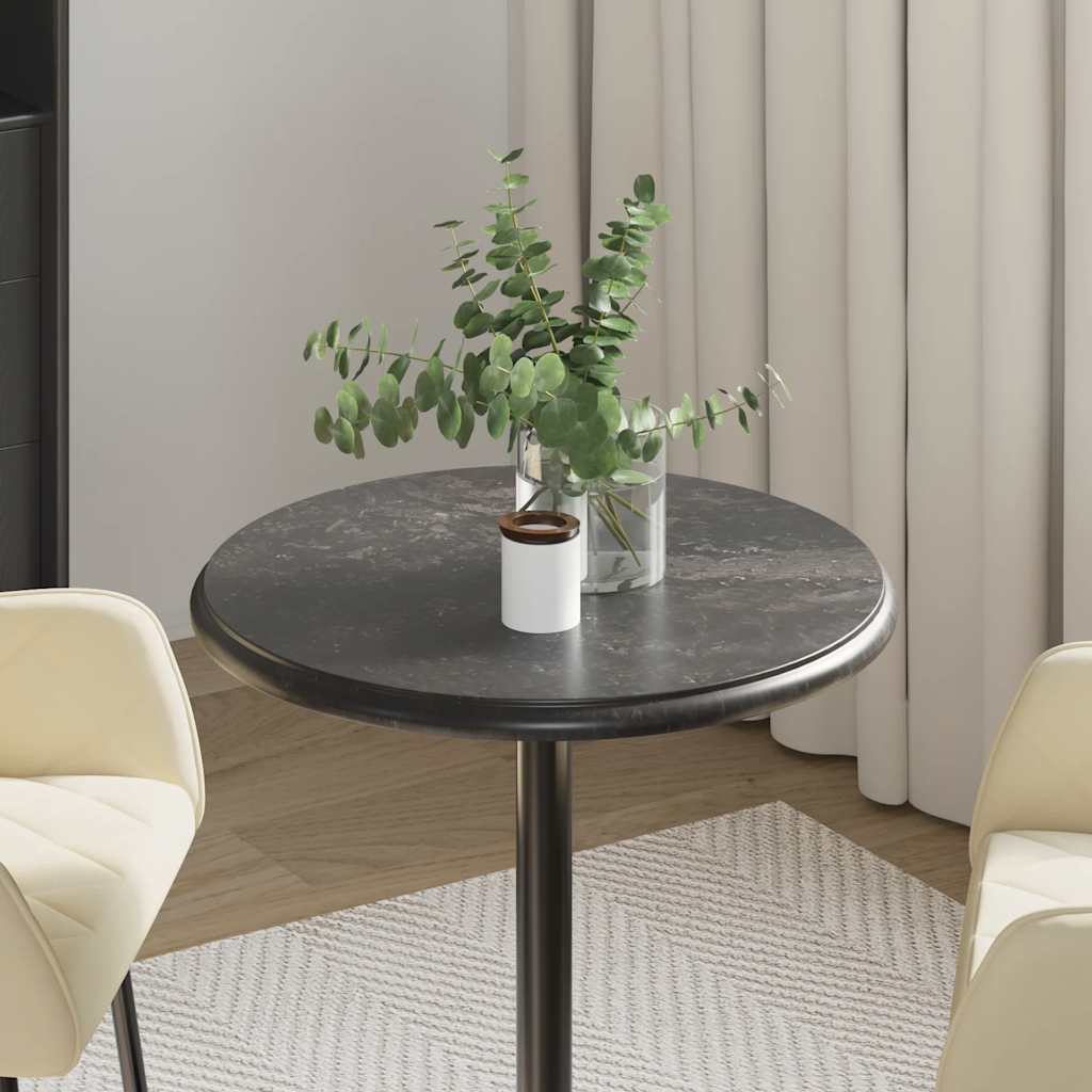 Table Top | Black | Marble | Ø50x2.5 cm | Durable | Table Top | Round