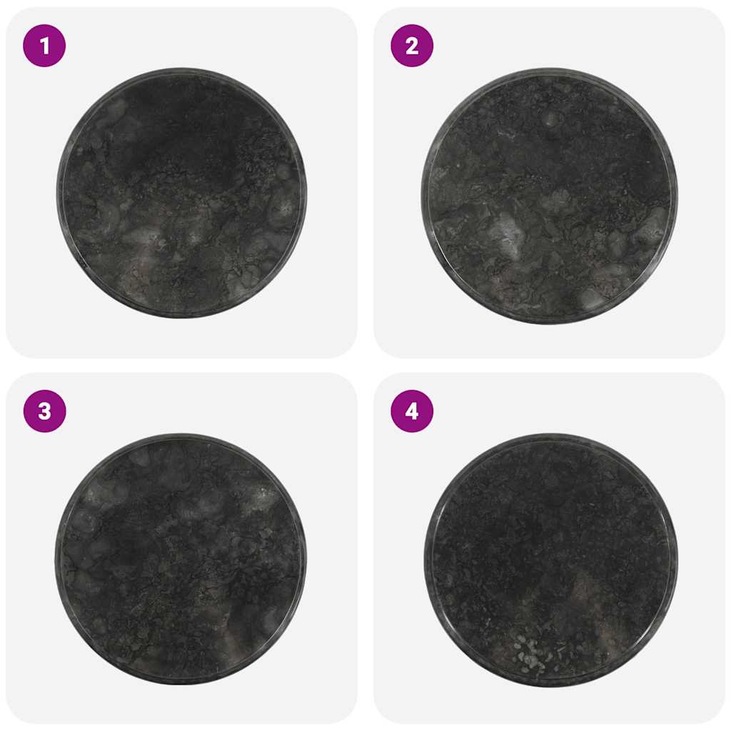 Table Top | Black | Marble | Ø50x2.5 cm | Durable | Table Top | Round