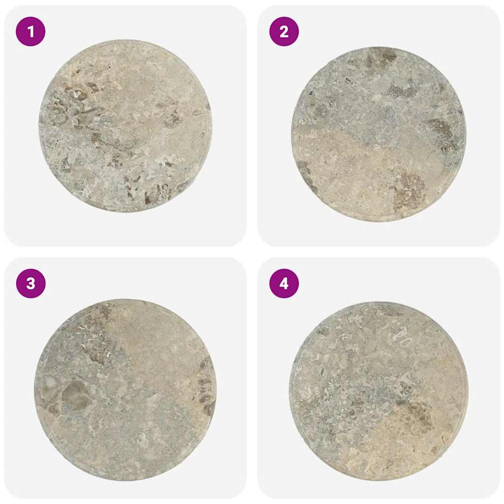 Table Top | Grey | Marble | 50 cm diameter |  Durable | Table Top | Round