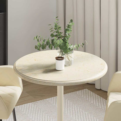 Table Top | Cream | Marble | 60 x 2.5 cm | Durable | Table Top | Circular