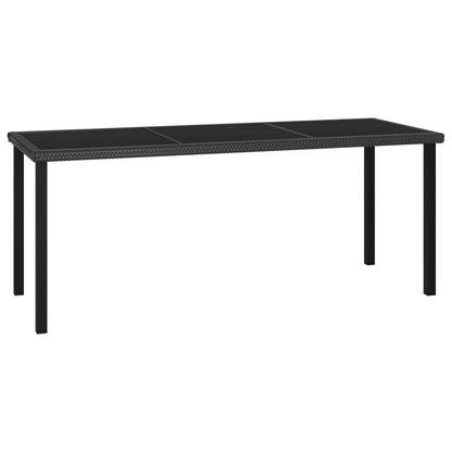 9 Piece Patio Dining Set Poly Rattan Black