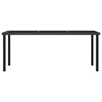 9 Piece Patio Dining Set Poly Rattan Black