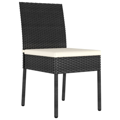 9 Piece Patio Dining Set Poly Rattan Black