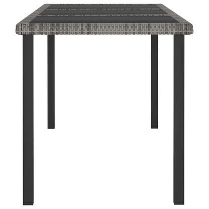 7 Piece Patio Dining Set Poly Rattan Gray