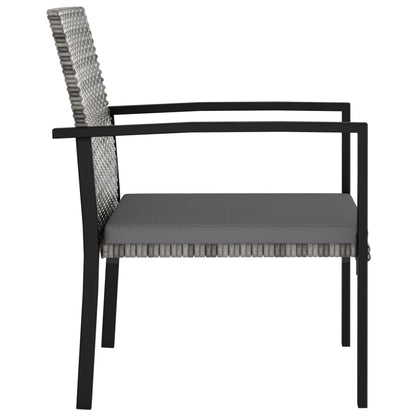 7 Piece Patio Dining Set Poly Rattan Gray