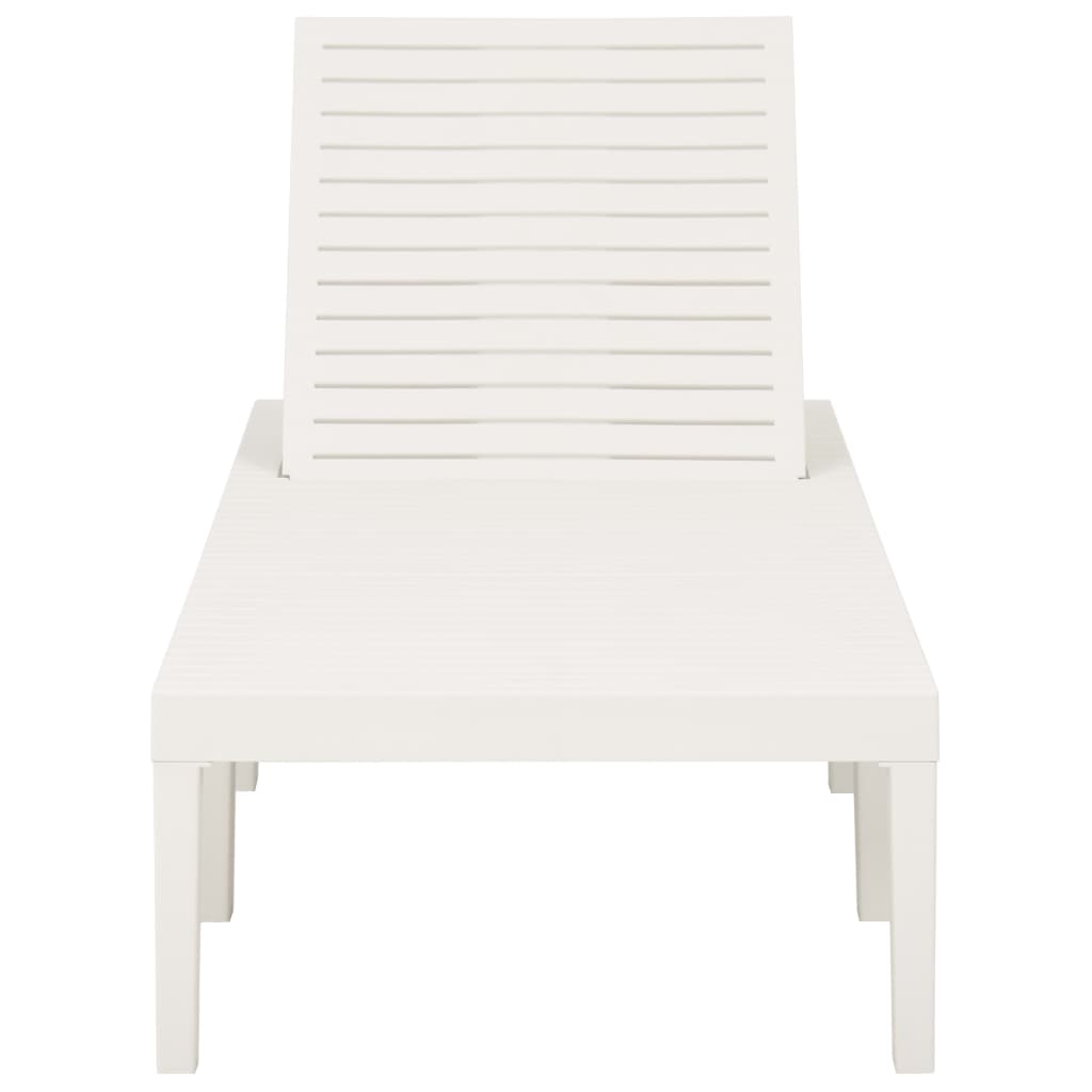 Sunlounger | White | Plastic | 195 x 65 x 32 cm | Adjustable Backrest