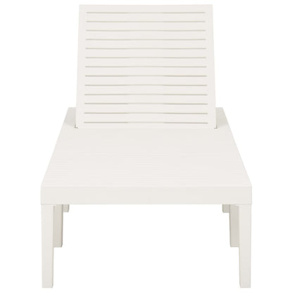Sunlounger | White | Plastic | 195 x 65 x 32 cm | Adjustable Backrest