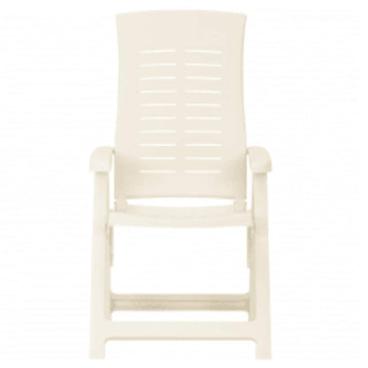 Garden Reclining Chairs 2 pcs Plastic White