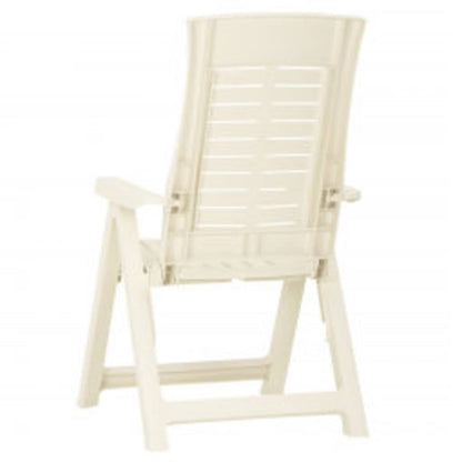 Garden Reclining Chairs 2 pcs Plastic White