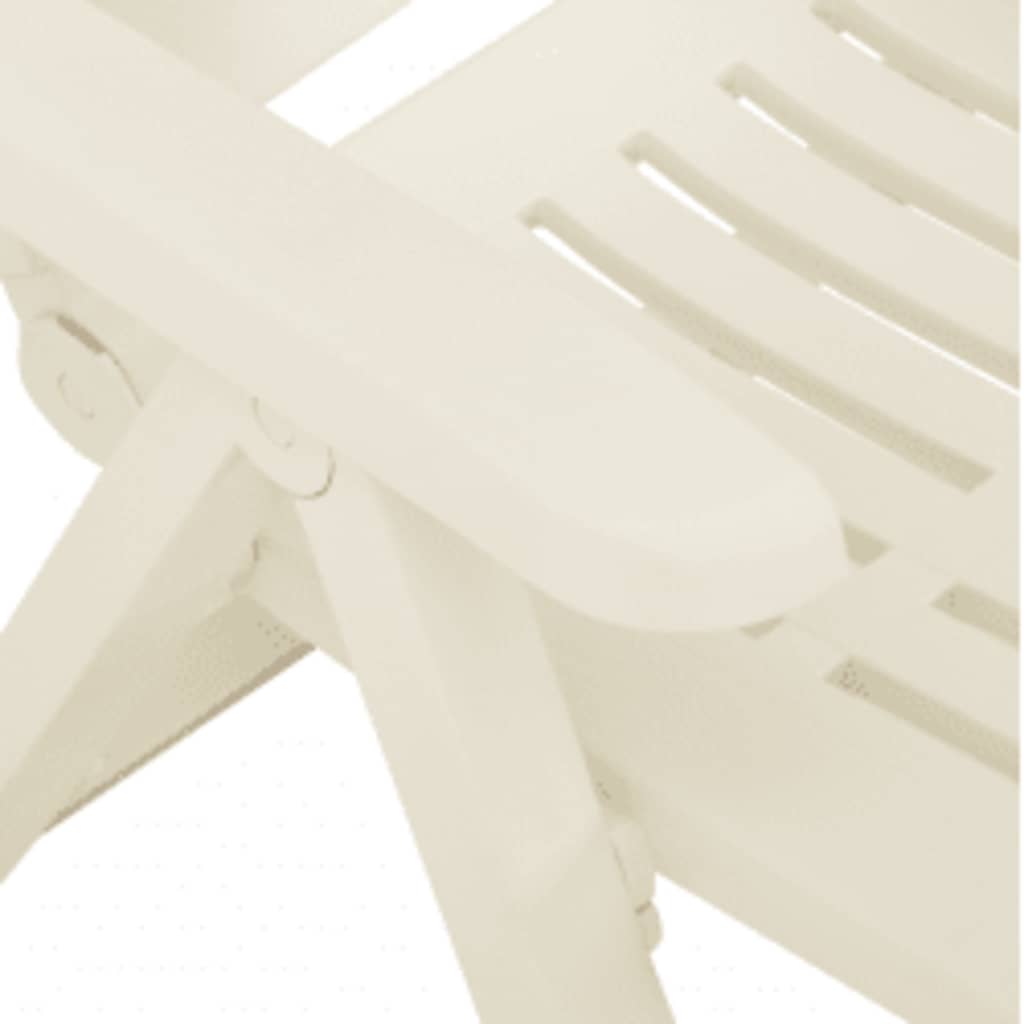 Garden Reclining Chairs 2 pcs Plastic White