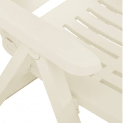 Garden Reclining Chairs 2 pcs Plastic White