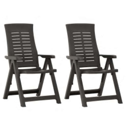 Garden Reclining Chairs 2 pcs Plastic Anthracite