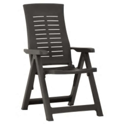 Garden Reclining Chairs 2 pcs Plastic Anthracite