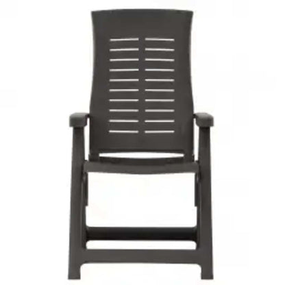 Garden Reclining Chairs 2 pcs Plastic Anthracite