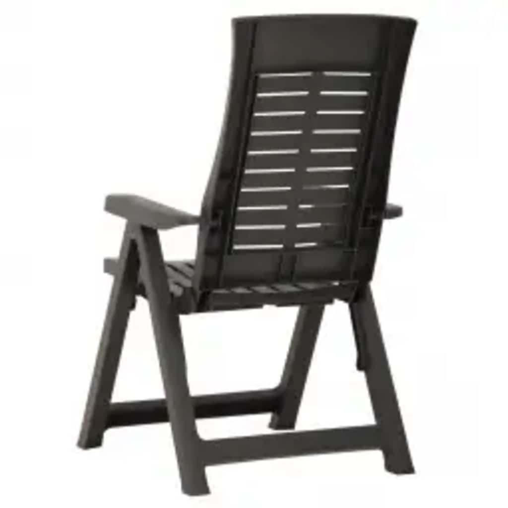 Garden Reclining Chairs 2 pcs Plastic Anthracite