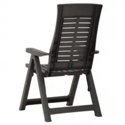 Garden Reclining Chairs 2 pcs Plastic Anthracite
