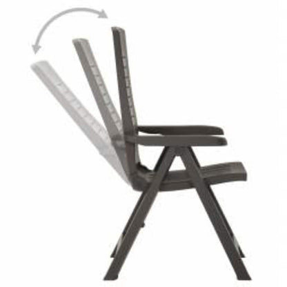 Garden Reclining Chairs 2 pcs Plastic Anthracite