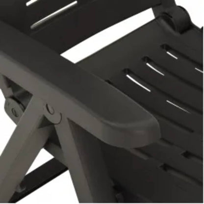 Garden Reclining Chairs 2 pcs Plastic Anthracite